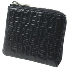 DIESEL ラウンドファスナー長財布 ブラックワントーンエンボスD立体