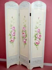 ☆Last1台！ 再入荷未定☆ 木製 トールペイント 手描き 薔薇柄 3連 