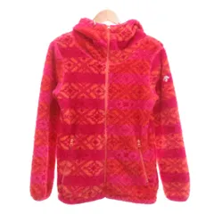 デサント DESCENTE 美品 フリースジャケット ブルゾン ジップアップ L 赤 レッド ピンク 総柄 DAT-2391W /MGのサムネイル
