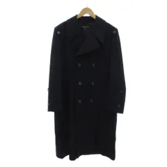 ピエールカルダン Pierre Cardin 美品 トレンチコート ダブルブレスト デザインエポレット ロング丈 紺 ネイビー /MXのサムネイル