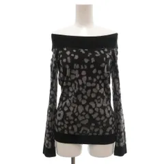 アルマーニエクスチェンジ A/X ARMANI EXCHANGE 美品 ニット セーター オフショルダー XS レオパード柄 ラグランスリーブ グレー 黒 ブラック /KB ■ECF006のサムネイル