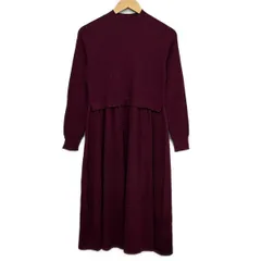 Aquascutum(アクアスキュータム) ワンピース サイズ8 M レディース - ボルドー ハイネック/長袖/ロング/ニット