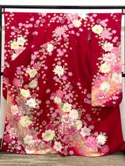 振袖 ラメ刺繍 金彩 ちりめん 牡丹 大輪 身丈161cm HKT206 - メルカリ