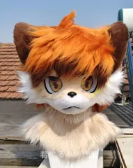 狼　犬　猫　着ぐるみ ヘッド全頭　ヘッド ケモノ ファースーツ ぬいぐるみ コスプレ コスチューム Kurumi 一点物 C981のサムネイル