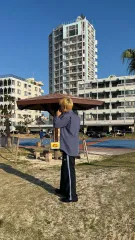 HIROKO KOSHINO ヒロココシノ ビジネスシャツ L-88 ブルー コットン 無地 長袖 レギュラーカラー メンズのサムネイル