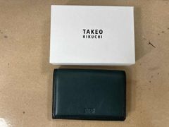 新品未使用）タケオキクチ グラスゴー 二つ折り財布 ☆カーキグリーン