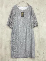 新品 LACE LADIES レースレディース SZP161 フレア袖 総レース ワンピース sizeS/グレー ■■ レディース