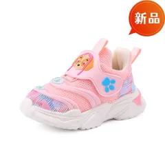 【在庫処分】【新品】パウパトロール風 キッズスニーカー 16.5cm 女の子 ピンク 軽量 メッシュ 通気性 ベルクロ 子供靴