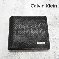 Calvin Klein カルバンクライン 二つ折り財布 ブラック レザー ロゴ型押し ブランド 小物 メンズのサムネイル