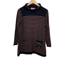 SONIARYKIEL(ソニアリキエル) チュニック サイズ40 M レディース - 黒×ピンク 長袖/ニット/ボーダー/スパンコール/リボンのサムネイル