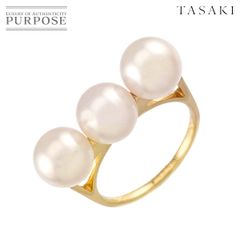 タサキ TASAKI バランスエラ K18 あこや真珠8mm リング【保証書付 