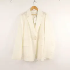 未使用 BEIGE ベイジ テーラードジャケット 2 Mサイズ相当 リネン コットン ブレザー ジャケット ドローストリング レディース AD2016A58 のサムネイル