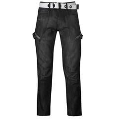 エアウォーク メンズ ボトムス デニムパンツ ジーンズ Airwalk Belted Cargo Jeans Mens Black II ブラックのサムネイル