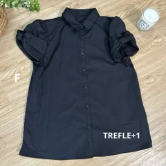 TREFLE+1トレフルプラスワン　カップリボンブラウス　Fフリーサイズ　半袖のサムネイル