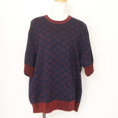 極美品 グッチ タグ付 インターロッキングG ラメ ニット トップス L 半袖 洋服 ファッション 婦人 レディース RWM EG36-8【中古】のサムネイル