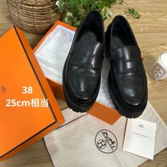 新品】HERMES モカシン 《クレマン》ローファー ブラック - メルカリ