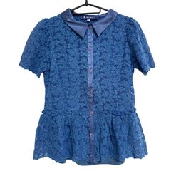 M'S GRACY エムズグレイシー レディース トップス ブラウス 半袖 ブルー 40サイズ J8
