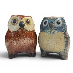 ニニー・フォースグレン 2羽の白いフクロウの陶板 23cm 1960年代