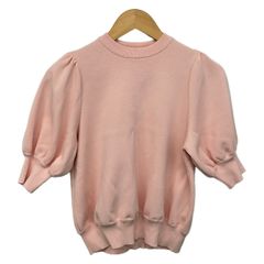 美品✨yori ヨリ　定価2.3万　コットンパフスリーブ ニットトップ ピンク yori コットンパフスリーブニット ピンク - メルカリ
