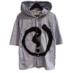 マルニ MARNI 21AW ストライプ シャツ フード 半袖 48 青 ブルー CUMU0220P0 ■GY06のサムネイル