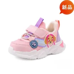 【在庫処分】【新品】パウパトロール風 キッズスニーカー 18.5cm 女の子 ピンク 軽量 メッシュ 通気性 ベルクロ 子供靴