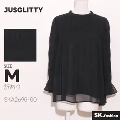 訳あり JUSGLITTY トップス ブラウス　長袖　バンドカラー　ギャザー　透け感　フェミニンのサムネイル
