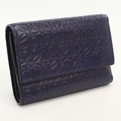 おひ様LOEWE リピートアナグラム エンボスレザー 三つ折り財布 - メルカリ