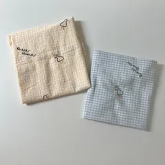 original cotton刺繍生地（アヒル・ギンガムチェック）韓国生地のサムネイル