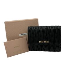 美品✨】 ミュウミュウ マテラッセ 三つ折り財布 L字ジップ ブラック