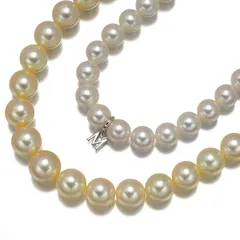希少！ミキモト ネックレス ゴールデンパール 真珠 6.5-8.4mm グラデーション シルバー #172171 限界値下げ品のサムネイル