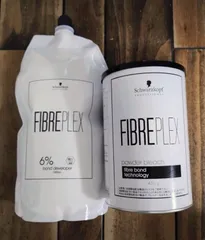 [新品未使用未開封品]　シュワルツコフ　ファイバープレックス　ボンドデベロッパー6%　1000ml　＆　パウダーブリーチ450gのサムネイル