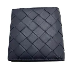 ボッテガ・ヴェネタ BOTTEGA VENETA イントレチャート 二つ折り財布 749400 ネイビー レザー メンズ 二つ折り財布のサムネイル