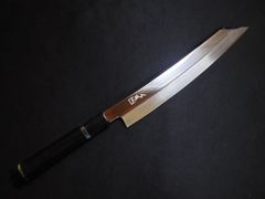 城山刃物製作所(堺業務用刃物メーカー直売)九寸 柳刃 青二鋼 木戸