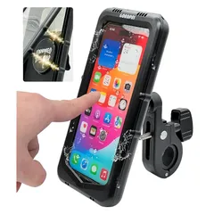【新品】 GOROPRI 自転車 スマホホルダー 防水 バイク 自転車用 原付 雨除け 防水スマホホルダー 【マグネット式だから快適】 耐衝撃 角度調整が自由自在 超高感度スクリーン 防塵 防汚 7インチ以下対応 (Aタイプ(ハンドルバー)) 1のサムネイル