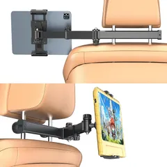 【新品】 OHLPRO 車 タブレットホルダー 後部座席 スマホホルダー 真ん中 ヘッドレストに取付 26cm伸縮アーム 安定性 iPad Pro/Air/Mini、Galaxy tab、iPhone 17シリーズなど4.5-13インチの端末に対応 ipa 1のサムネイル