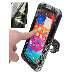 【新品】 GOROPRI バイク スマホホルダー 防水 原付 雨除け 防水スマホホルダー バイク用 【マグネット式だから快適】 耐衝撃 超高感度スクリーン 防塵 防汚 角度調整が自由自在 7インチ以下対応 (Bタイプ(バイクミラー)) 1のサムネイル