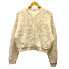 マカフィー MACPHEE トゥモローランド ジャケット ブルゾン クルーネック ジップアップ ウール混 無地 長袖 S 白 アイボリーのサムネイル