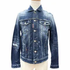 未使用品□DSQUARED2 ディースクエアード 25SS S74AM1563 DAN JEAN JACKET ペイント加工 デニムジャケット ブルー 46 イタリア製 正規品のサムネイル