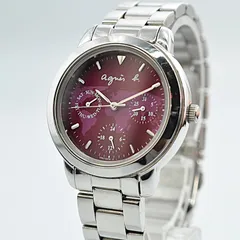 agnes b.アニエスベー V33J-0010 Quartz クォーツ ウォッチ 腕時計 レディース 女性 パープル 紫 文字盤 稼働品のサムネイル