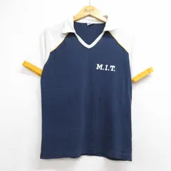 XS/古着 チャンピオン champion 半袖 トップス メンズ 70年代 70s M.I.T. 襟付き USA製 ネイビー 26jun01のサムネイル