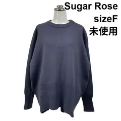 ■ 未使用 シュガーローズ Sugar Rose ニットセーター トツプス 長袖 ラウンドネック ブルーグレー F M～L 9号～11号 レディース S6H127のサムネイル