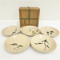 五代 佐藤走波 染付 桃絵 六十二才 平鉢 5客 レア ボウル 五代 佐藤走波 染付 桃絵 六十二才 平鉢 5客 レア ボウル - メルカリ