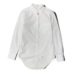 Ef26 THOM BROWNE. トムブラウン オックスフォードシャツ トリコロールテープ 長袖シャツ レディース 女性用 38 ホワイトu02t