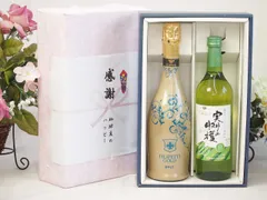 夏の贈り物お中元 感謝の贈り物ボックス 辛口スプマンテスパークリングワインと国産ワインセット(実りの収穫 白甘口ワイン 甘口(山梨県)720mlフィリペッティ ゴールド ブリュット (イタリア) 750mlのサムネイル