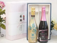 夏の贈り物お中元 感謝の贈り物ボックス 辛口スプマンテスパークリングワインと国産ワインセット(MdV オアシス ブラッククイーンピンクロゼスパークリングワイン辛口(長野県)750mlフィリペッティ ゴールド ブリュット (イタリア) 750mlのサムネイル