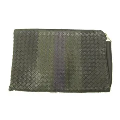 ボッテガヴェネタ BOTTEGA VENETA イントレチャート クラッチバッグ セカンド ライン レザー 黒 ブラック 0626のサムネイル