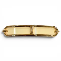 極美品★HERMES エルメス ルリ PM ピンクゴールド/ナタ バレッタ メタルクリップ ヘアアクセサリー フランス製 レディースのサムネイル