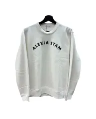 アリシアスタン ALEXIA STAM 18SS タグ付 オーバーサイズトレーナー プルオーバー クルーネック アーチロゴ 刺繍 WHITE 白 AS18SS-CLT048WH-F スウェット ロゴ ホワイト Fサイズ 104LT-532のサムネイル