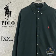 T076【Ralph Lauren】ブラック ポニー刺繍 BDシャツ〔XXL〕のサムネイル