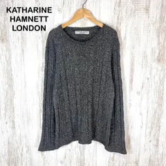 KATHARINE HAMNETT LONDON キャサリンハムネットロンドン クルーネック リブニット セーター グレーのサムネイル